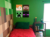 Minecraft obraz - Najlepšie postavičky na plátne - Alex, Steve, Enderman, Creeper | rôzne rozmery